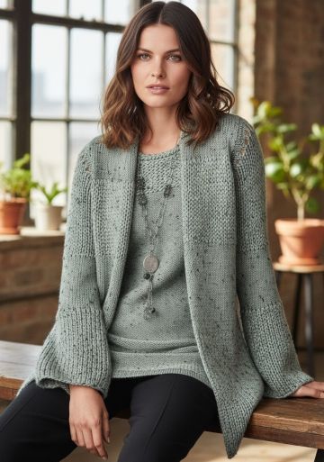 Ensemble : gilet et top en jersey endroit et envers