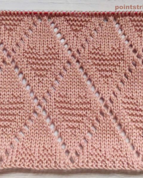 Point Coeurs avec Losanges au Tricot