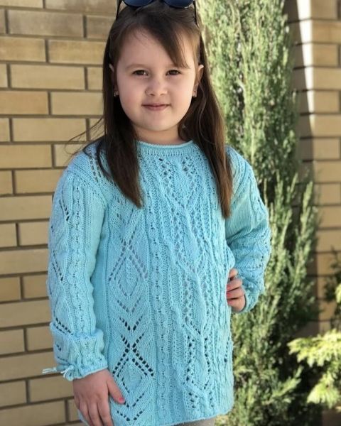 Pull Ajouré à Torsades pour fille
