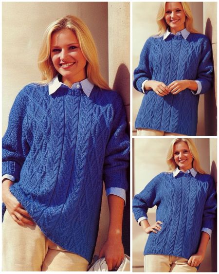 Pull à Point de Losanges et Torsades