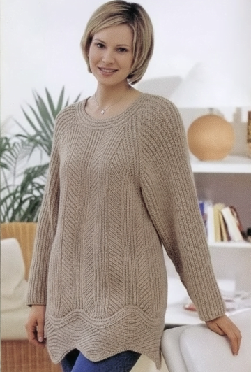Pull avec bord ondulé