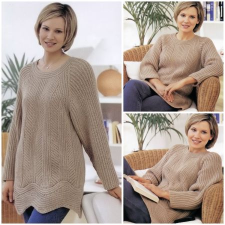 Pull avec bord ondulé