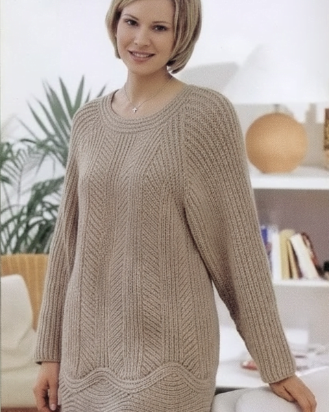Pull avec bord ondulé