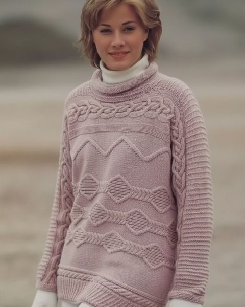 Pull tricoté de manche à manche