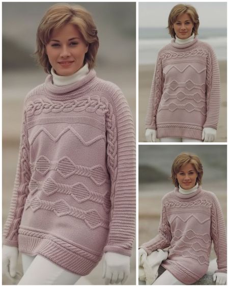 Pull tricoté de manche à manche