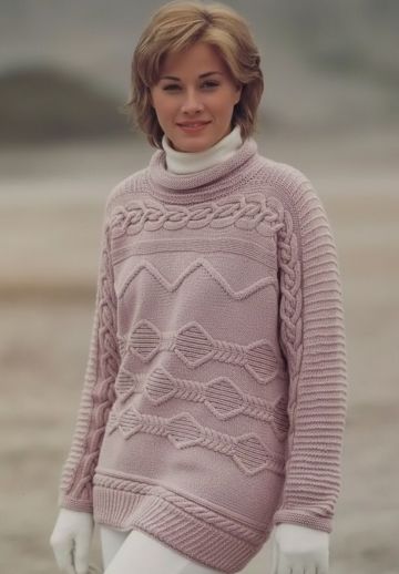 Pull tricoté de manche à manche