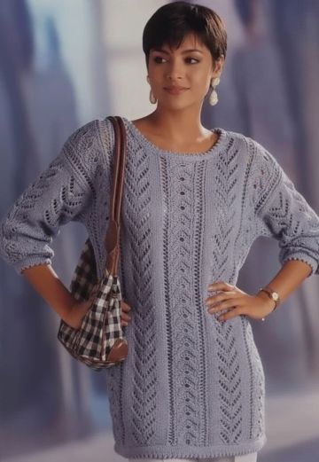 Pull avec Points en Arc et Ajourés