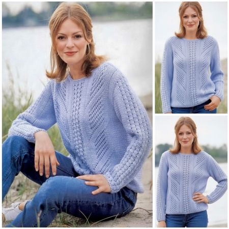 Pull à Points Ajourés au Tricot