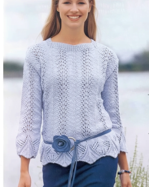 Pull avec Bord Ondulé
