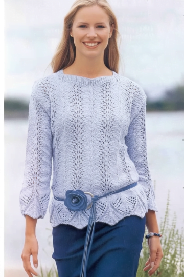 Pull avec Bord Ondulé