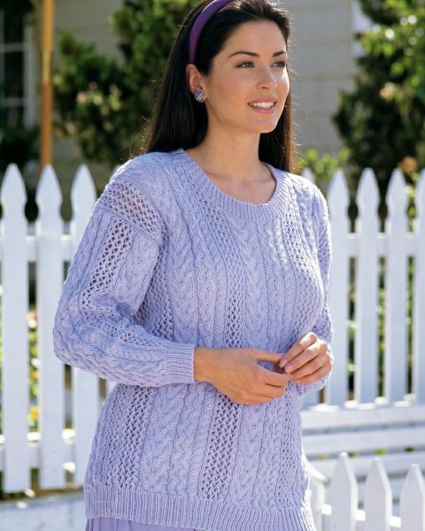 Pull avec Point Ajouré et Torsades