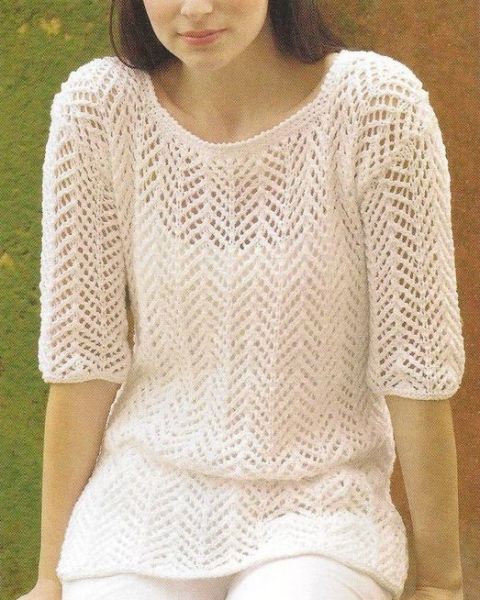 Pull d'été ajouré à manches 3/4