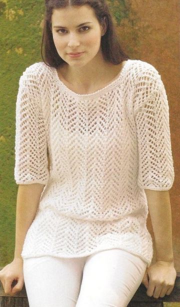 Pull d'été ajouré à manches 3/4