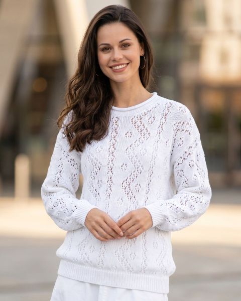 Pull en Point Ajouré Zigzag