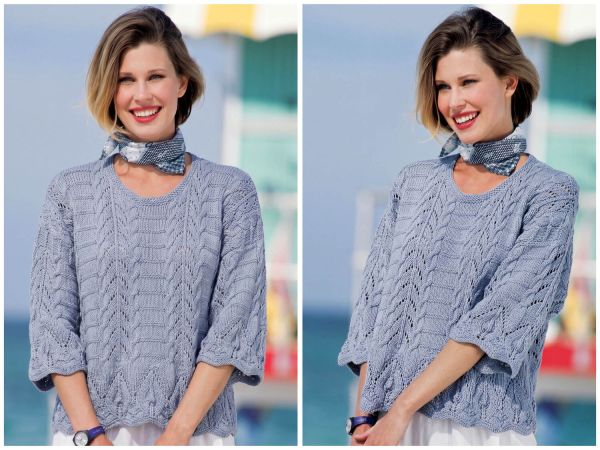 Pull d'été à Point Feuilles et Torsades