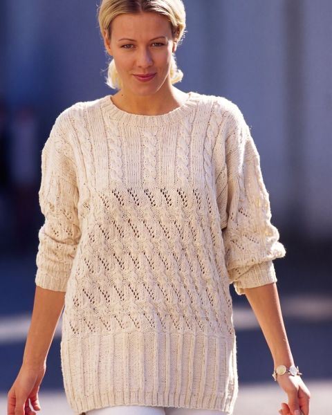 Pull avec Point Ajouré à Torsades