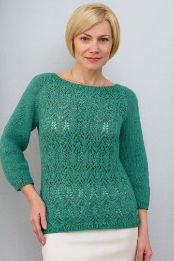 Pull avec Point de Feuilles Ajourées