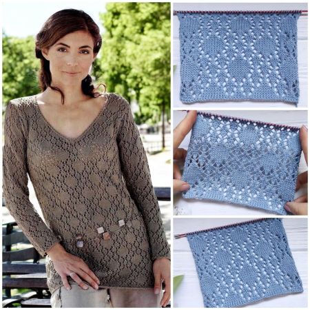Pull Long à Losanges Ajourés
