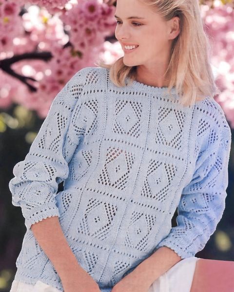 Pull avec Carrés Ajourés