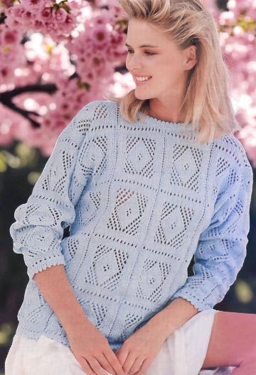 Pull avec Carrés Ajourés
