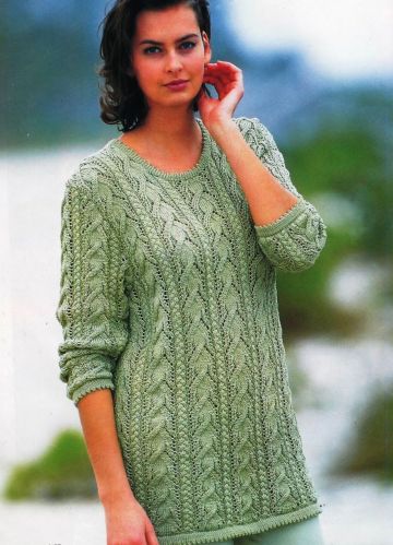 Pull long avec Torsades Ajourées