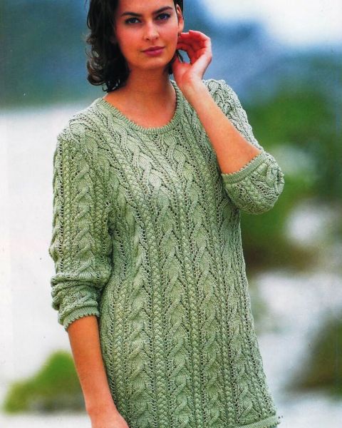 Pull long avec Torsades Ajourées