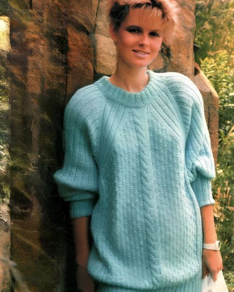 Pull raglan avec Torsade centrale
