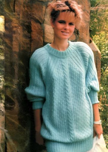 Pull raglan avec Torsade centrale