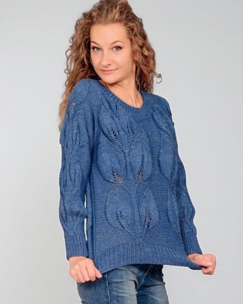 Pull avec Feuilles en Relief