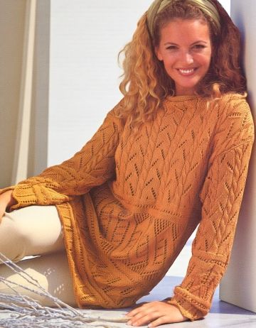 Pull Ajouré avec Combinaison de Motifs