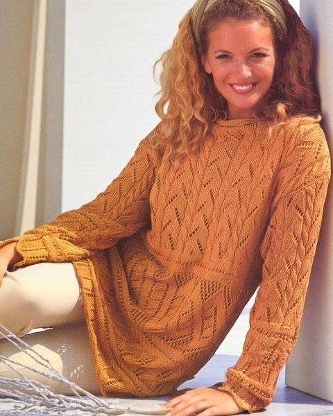 Pull Ajouré avec Combinaison de Motifs