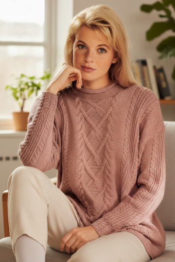 Pull avec Torsades au Tricot