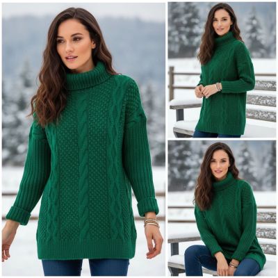 Pull avec Point roses et torsades