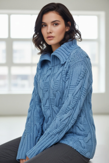 Pull à torsades au Tricot