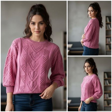 Pull avec Point Ajouré à Torsades