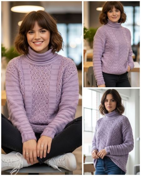 Pull à bande ajourée