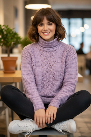 Pull à bande ajourée