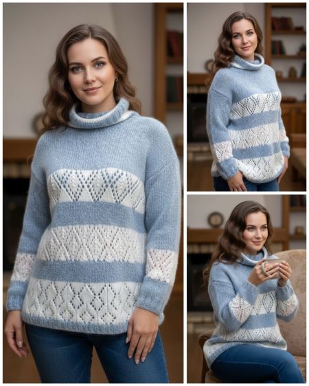 Pull à Losanges Ajourés