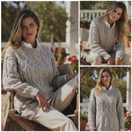 Pull avec Point à Rombes et Torsades
