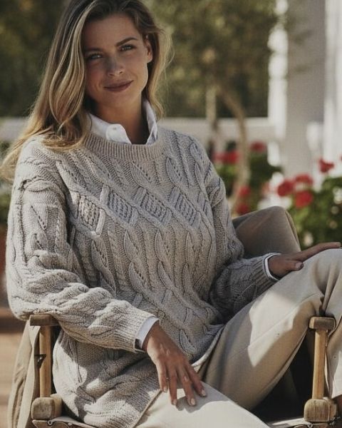 Pull avec Point à Rombes et Torsades