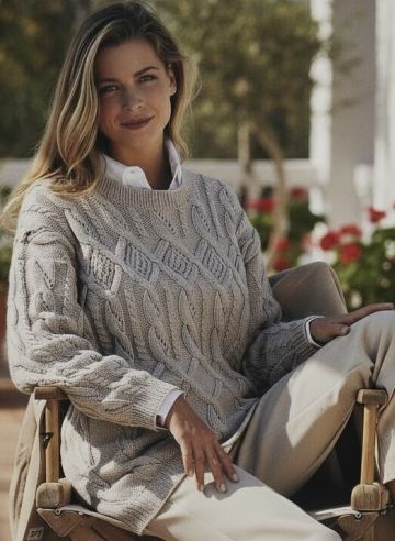 Pull avec Point à Rombes et Torsades