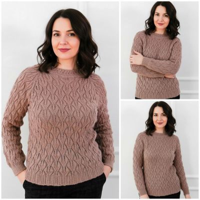 Pull raglan avec le Point Feuilles