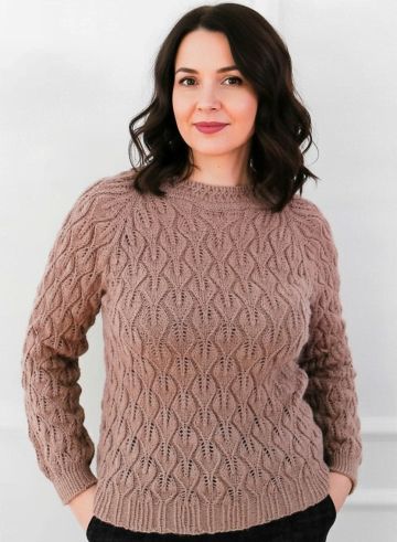 Pull raglan avec le Point Feuilles