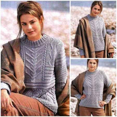 Pull avec combinaison de points