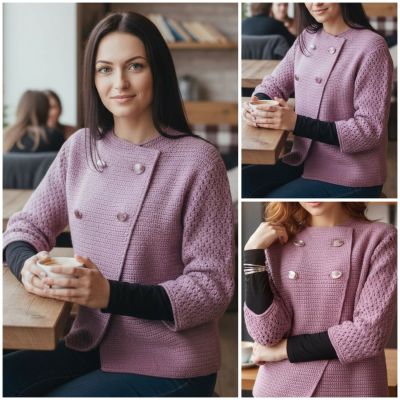 Veste croisée au crochet