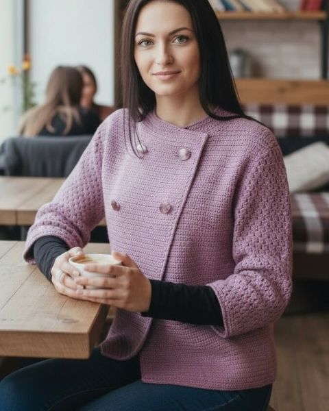 Veste croisée au crochet