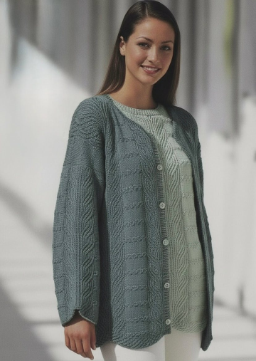 Veste avec point brioche et motif à carreaux