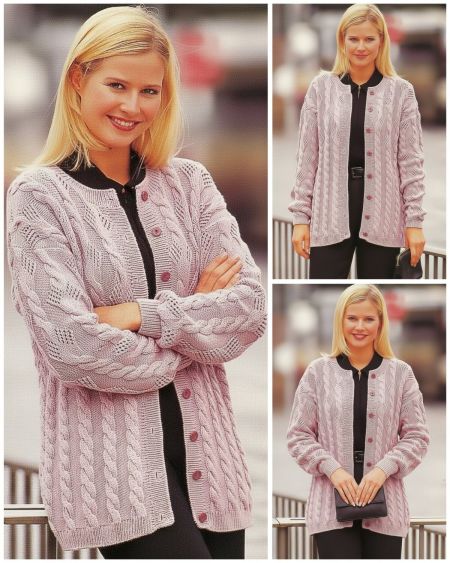 Veste à Torsades Ajourées