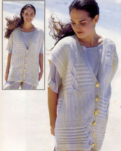 Gilet sans manches en Mix de Points