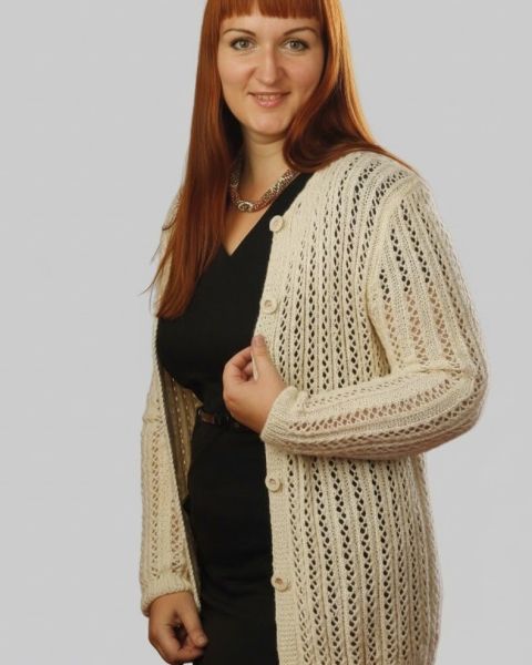 Gilet Ajouré à Boutons au Tricot